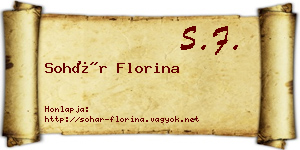 Sohár Florina névjegykártya